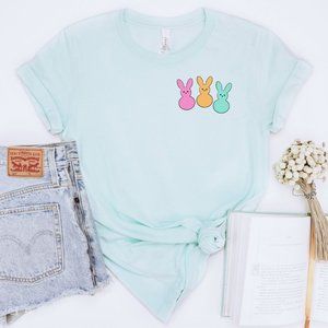 Easter Peeps T-shirt, Easter Bunny Shirt, Cute Easter Tee - Ice Blue